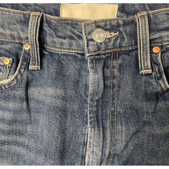 Mother High Waist Rider Skimp Jeans Women’s 28 Blue Distressed High Rise - Picture 4 of 12